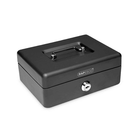 Rapesco Cash Box - Secure Black 6 Inch / 15cm Storage
